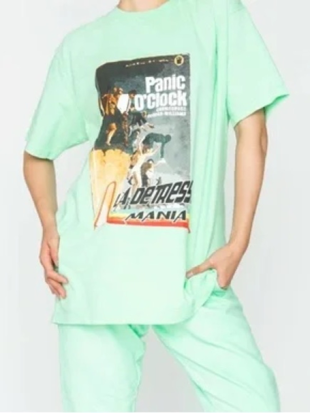 NWT La Detresse Panic Tee in Thin Mint Green